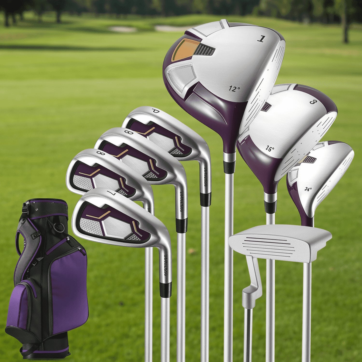 Complete Golf Clubs Package 8 Club Set for Men Woman Right Handed True Temper Steel Shafts Putter Stand Bag and 3 H C Bonus Head